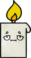 retro grunge texture cartoon of a lit candle png