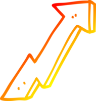 warm gradient line drawing of a cartoon positive growth arrow png