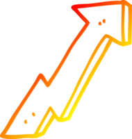 warm Gradient Linie Zeichnung von ein Karikatur positiv Wachstum Pfeil png