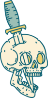 imagen icónica de estilo tatuaje de una calavera png