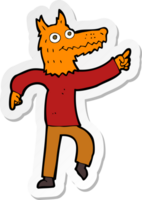 sticker of a cartoon fox man png