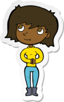 sticker of a cartoon friendly woman png