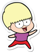 sticker of a happy cartoon boy png