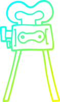 cold gradient line drawing of a cartoon film camera png