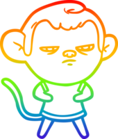 arcobaleno pendenza linea disegno di un' cartone animato scimmia png