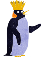 cartoon emperor penguin waving png