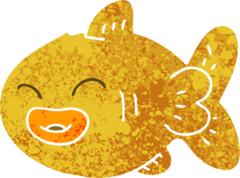 retro Illustration Stil schrullig Karikatur Fisch png