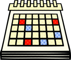 comic book style cartoon of a work calendar png