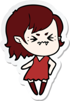 sticker of a annoyed cartoon vampire girl png