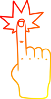 warm gradient line drawing of a cartoon pointing hand png