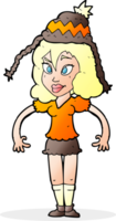 Cartoon-Frau mit Hut png