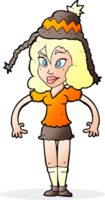 cartoon woman wearing hat png