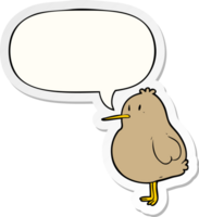 cute cartoon kiwi bird with speech bubble sticker png