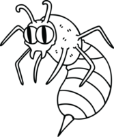 line drawing quirky cartoon wasp png