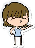 sticker of a cartoon woman png