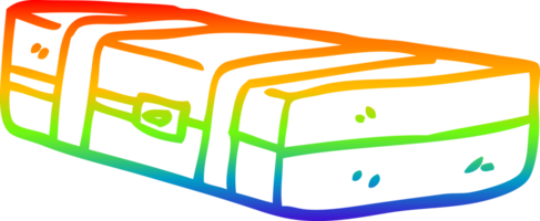 rainbow gradient line drawing of a cartoon suit case png