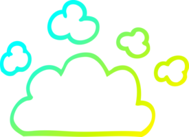 cold gradient line drawing of a cartoon weather cloud png