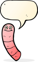 tekenfilm worm met toespraak bubbel png