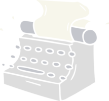 main tiré dessin animé griffonnage de vieux école machine à écrire png