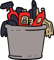 cartoon doodle house cleaning products png