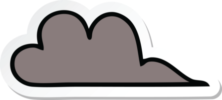 sticker of a cute cartoon storm cloud png