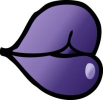 dessin animé doodle lèvres violettes png