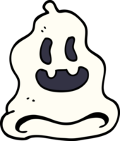 fantasma assustador de doodle de desenho animado png