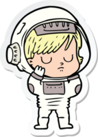 klistermärke av en tecknad astronautkvinna png