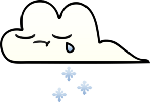 gradient shaded cartoon of a snow cloud png