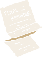 cartoon doodle final reminder letter png