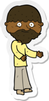 sticker of a cartoon happy bearded man png