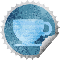 coffee cup graphic   illustration round sticker stamp png