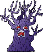 cartoon doodle spooky tree png