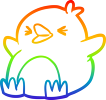 rainbow gradient line drawing of a Cartoon penguin png