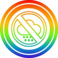 Nein Schlecht Wetter kreisförmig Symbol mit Regenbogen Gradient Fertig png