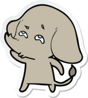 klistermärke av en tecknad elefant som minns png