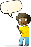 cartoon excited boy with speech bubble png