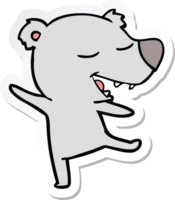 adesivo de um urso de desenho animado png