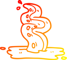 warm gradient line drawing of a cartoon spooky tentacle png