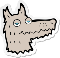 autocollant d'une tête de loup de dessin animé png