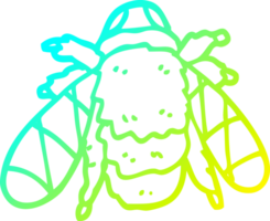 cold gradient line drawing of a cartoon bee png