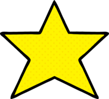 comic book style cartoon of a gold star png