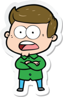 sticker of a cartoon shocked man png