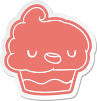 cartoon sticker kawaii of a cute cupcake png