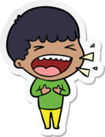 sticker of a cartoon laughing man png