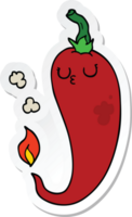 sticker of a cartoon hot chili pepper png