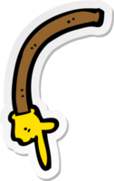 sticker van een cartoon wijzende arm png