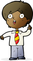 cartoon schoolboy answering question png