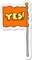 sticker of a cartoon yes flag png