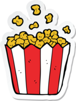 klistermärke av en tecknad popcorn png